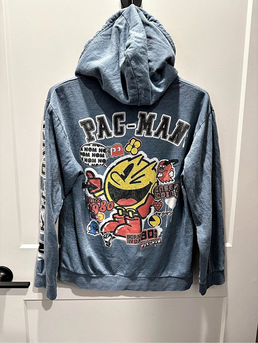 PAC-MAN Bandai Namco Graphic Pullover Hoodie Blue Small